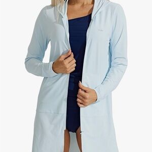 Willit UPF 50+ Women's Swim Cover Up Long Hoodie Jacket SPF